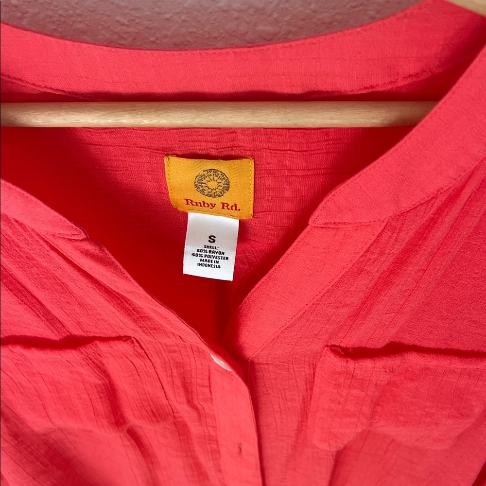 Ruby Rd. Scarlet Button-Up Blouse - Picture 3 of 6